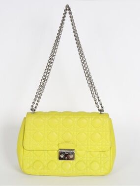 ‼️Authentic Christian Dior Miss Dior Yellow  Leather Cannage Shoulder Bag